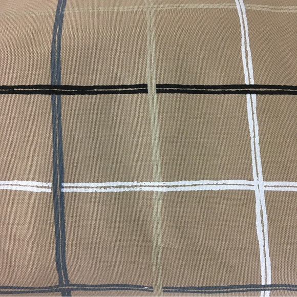 Vintage neutral brown grid cotton sewing DIY fabric 4+ yards - Picture 4 of 8